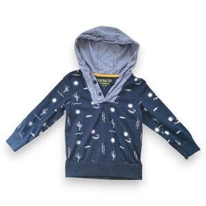 Genuine Kids from Oshkosh Toddler Boy's Desert Print Black Hooded Pullover 4T